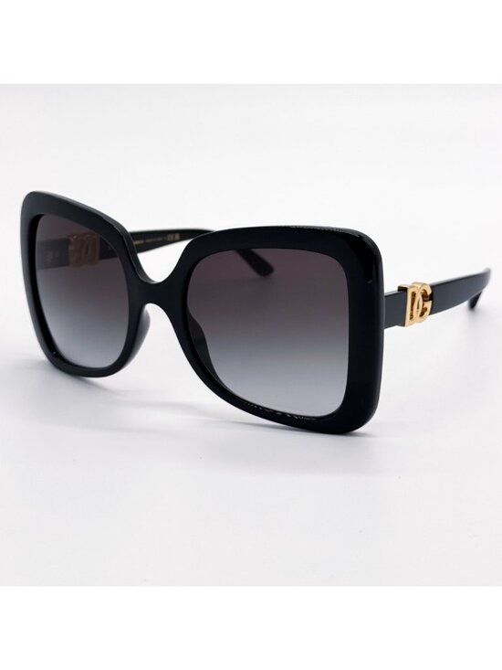 New Dolce&Gabbana DG6193U 501/8G Black Women Oversized Sunglasses